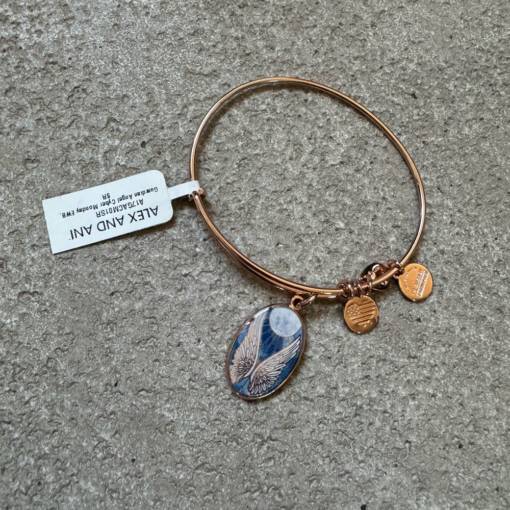 Alex and Ani Rose Gold Bangle Guardian Angel
